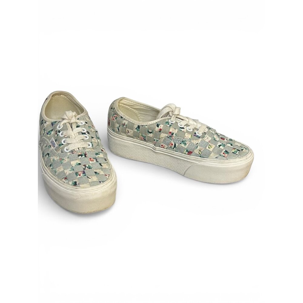 Vans Woven Authentic Stackform Light Blue Floral … - image 3